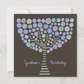 40e verjaardag Chocolate Mauve Tree Invitation Kaart (Voorkant)
