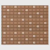 40e verjaardag Chocolate Snoep Bar Cadeaupapier (Vlak)
