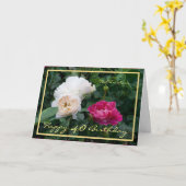 40e verjaardag Christina Rozen Elegant Gold Lijst Kaart (Gele Bloem)