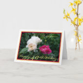 40e verjaardag Christina Rozen Elegant Golden Lijs Kaart (Gele Bloem)