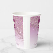 40e verjaardag Classy Falling Roos Gold Glitter Papieren Bekers (Rechts)