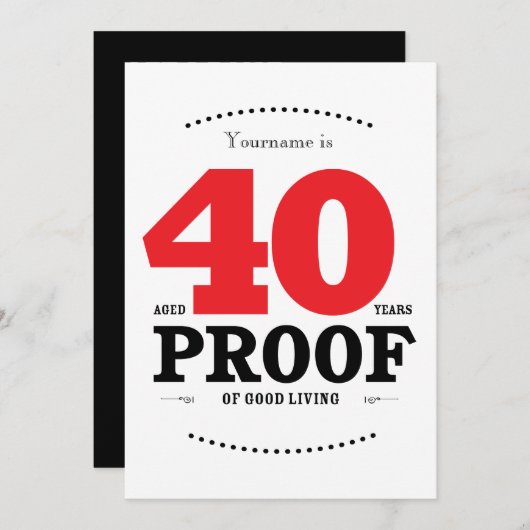 40e verjaardag Cocktails & Cheers Kaart (Voorkant / Achterkant)