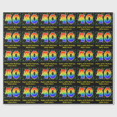 40e verjaardag: Colorful Music Symbols, Rainbow 40 Cadeaupapier (Vlak)