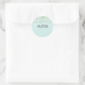 40e verjaardag Confetti Ronde Sticker (Tas)