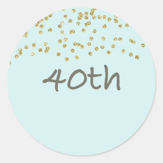 40e verjaardag Confetti Ronde Sticker (Voorkant)
