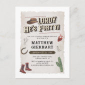 40e verjaardag Cowboy Rodeo Party Retro Uitnodiging Briefkaart (Voorkant)