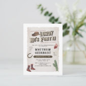 40e verjaardag Cowboy Rodeo Party Retro Uitnodiging Briefkaart (Staand voorkant)