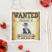 40e verjaardag Cowboy Theme Gezocht Poster Servet (Insitu)