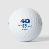 40e verjaardag Coworker Gift – Blue Cool 40 jaar Golfballen (Voorkant)