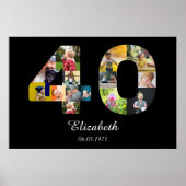 40e verjaardag Creëer Uw eigen multi-foto-Poster Poster (Voorkant)