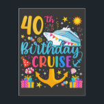 40e verjaardag Cruise B-Day Party Briefkaart<br><div class="desc">40th Birthday Cruise B-Day Party Grappig design Gift Classic Standaard Briefkaart Classic Collectie.</div>