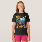 40e verjaardag Cruise B-Day Party Meisje T-shirt (Voorkant volledig)