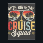 40E Verjaardag Cruise Squad Familie Matching Briefkaart<br><div class="desc">40E Verjaardag Cruise Squad Crew Vakantiegroep Familie Matching Design Gift Standaard Briefkaart Classic Collectie.</div>