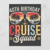 40E Verjaardag Cruise Squad Familie Matching Briefkaart (Voorkant)