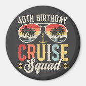 40E Verjaardag Cruise Squad Familie Matching Circl Magneet (Voorkant)
