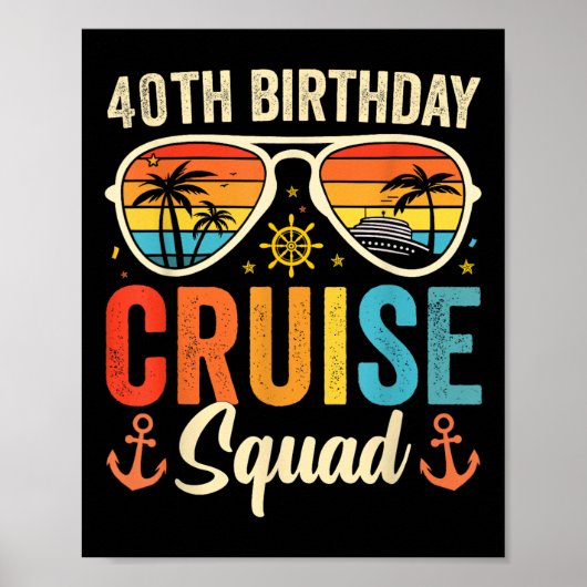 40e verjaardag Cruise Squad Gifts 2025 Matching Pa Poster (Voorkant)