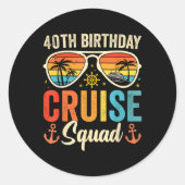 40e verjaardag Cruise Squad Gifts 2025 Matching Pa Ronde Sticker (Voorkant)
