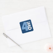 40e verjaardag Custom Year Navy en Baby Blue Vierkante Sticker (Envelop)