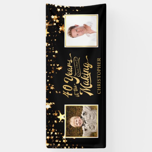 40e verjaardag Dan & Nu Sterren JAREN IN DE MAAK Spandoek (Verticaal)