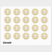 40e verjaardag dank u gouden winter wonderland ronde sticker (Vel)