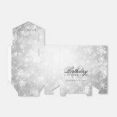 40e verjaardag Dank u Zilveren Winter Wonderland Bedankdoosjes (Uitgevouwen)