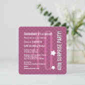 40e verjaardag DARK PINK Polka Dots V04D Kaart (Staand voorkant)