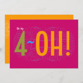 40e verjaardag - de Grote 4-OH! Kaart (Voorkant / Achterkant)