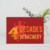 40e verjaardag - De hel van een partijuitnodiging Kaart (Staand voorkant)