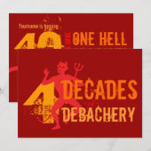 40e verjaardag - De hel van een partijuitnodiging Kaart (Voorkant / Achterkant)