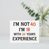 40e verjaardag design briefkaart (Staand voorkant)