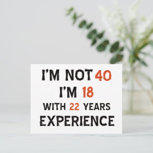 40e verjaardag design briefkaart (Staand voorkant)