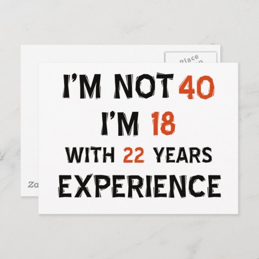 40e verjaardag design briefkaart (Voorkant / Achterkant)