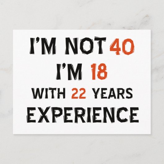 40e verjaardag design briefkaart (Voorkant)