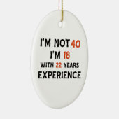 40e verjaardag design keramisch ornament (Rechts)