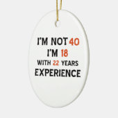 40e verjaardag design keramisch ornament (Links)