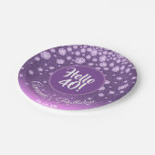 40e verjaardag diamant paarse roze glitter papieren bordje (Gekanteld)