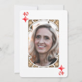 40e verjaardag Diamond spelen Kaart uitnodiging (Achterkant)