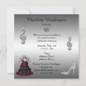 40e verjaardag Disco Diva Cake and Sparkle Heels Kaart (Achterkant)