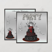 40e verjaardag Disco Diva Cake Silver Sparkle Heel Kaart (Voorkant / Achterkant)