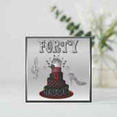 40e verjaardag Disco Diva Cake Sparkle High Heels Kaart (Staand voorkant)