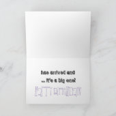 40e verjaardag dochter, zwart & mauve tekst, wit. kaart (Binnen)