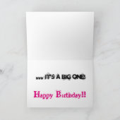 40e verjaardag dochter, zwart & roze tekst, wit. kaart (Binnen)