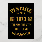 40e verjaardag, editable jaar, voor hem folie uitnodiging (Voorkant)