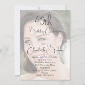 40e verjaardag Eenvoudige legante foto Kaart (Voorkant)