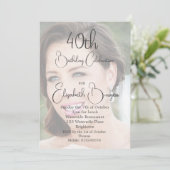 40e verjaardag Eenvoudige legante foto Kaart (Staand voorkant)