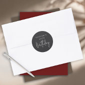 40e verjaardag eenvoudige minimalistische flat zwa ronde sticker