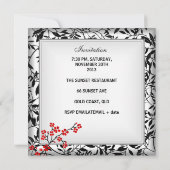 40e verjaardag Elegant Asian Red Flowers White Kaart (Achterkant)