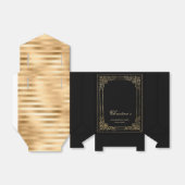 40e verjaardag Elegant Black Gold Framed Script Bedankdoosjes (Uitgevouwen)