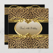 40e verjaardag Elegant Classy Gold Black Leopard Kaart (Voorkant / Achterkant)