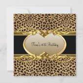 40e verjaardag Elegant Classy Gold Black Leopard Kaart (Voorkant)
